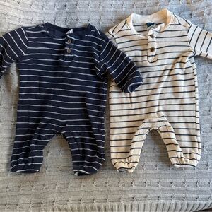 Old Navy Striped Rompers - Navy and Cream